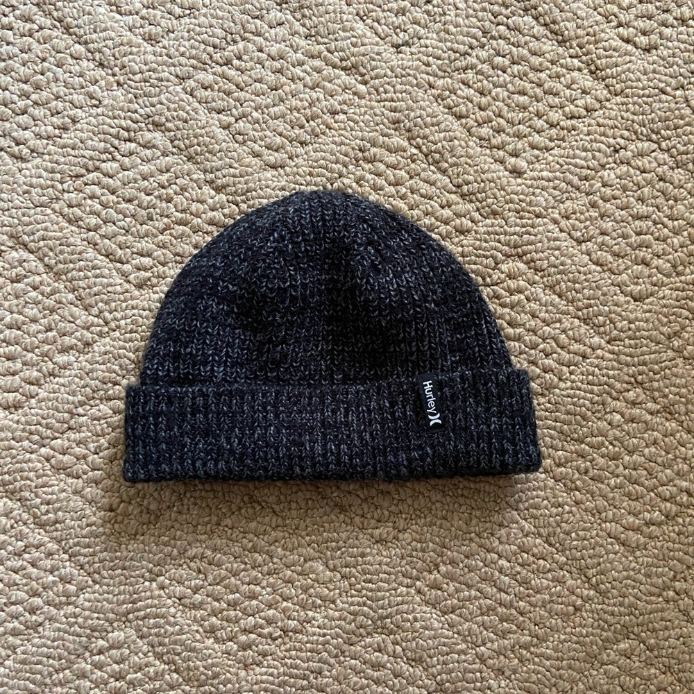 Hurley Black and Grey Knit Beanie